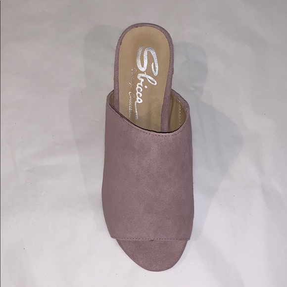 Blush mules with raffia heel. - Picture 5 of 5